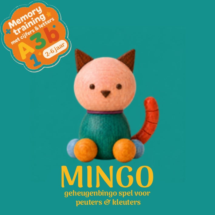 Mingo, geheugenbingo met Poes, voor peuters en kleuters